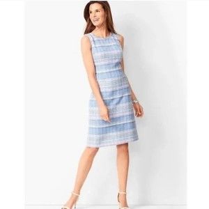 Women’s Talbot's Stripe Tweed Shift Dress Blue Purple‎ size 12P